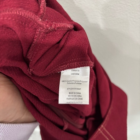 Anthropologie Greylin Bordo Jumpsuit Belted Maroon Red Pockets Size SP - Picture 12 of 12